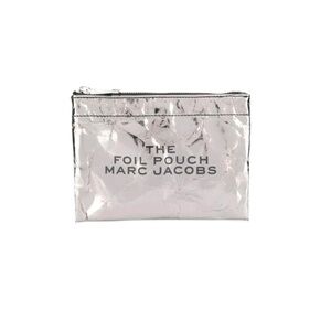 MARC JACOBS Flat Foil Pouch In Silver